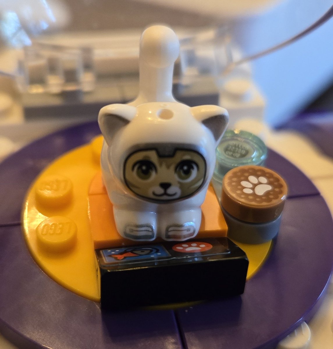 This Lego set I'm building with my kids has a space cat and it's