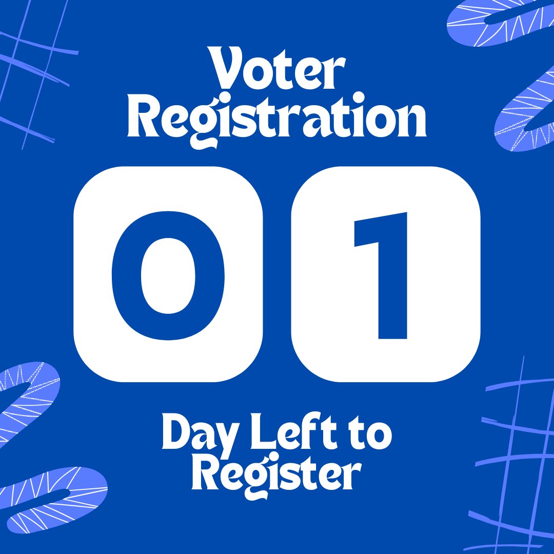 There's only one day left to register to vote in PA!