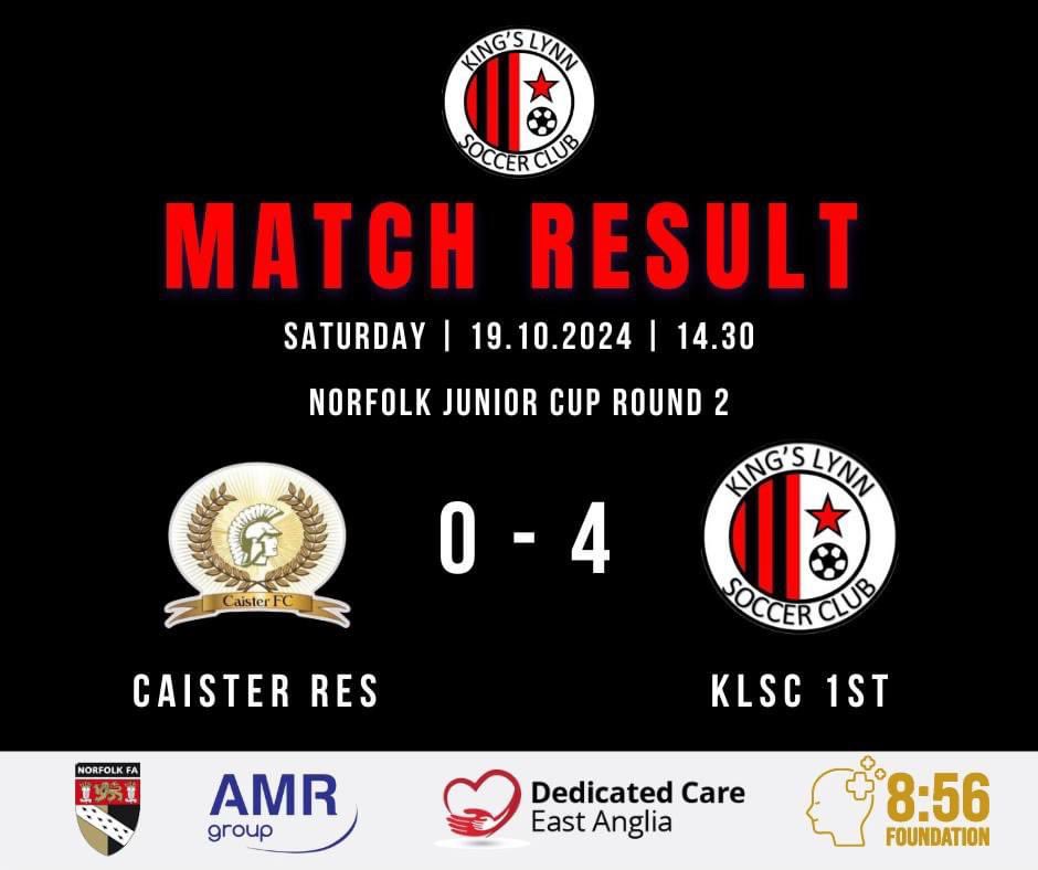 KLSCSeniors's tweet photo. ❤️🖤⚽Norfolk Junior Cup⚽🖤❤️
Our Men's 1st Team travelled to Caister and achieved an impressive 4-0 victory in the Norfolk Junior Cup! Well done to all of the players and coaches, let’s keep this momentum going! 💪
#KLSC #NorfolkJuniorCup #RedBlackArmy https://t.co/RXR9ZpvdwC