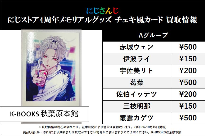 にじさんじ 青白 7周年 チェキ 佐伯イッテツ