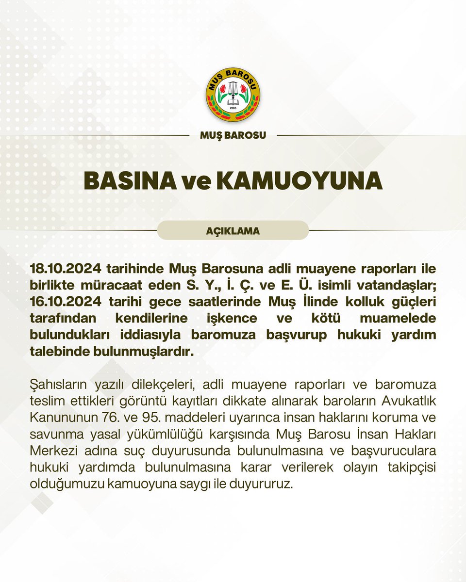 MUŞ BAROSU (@musbarosu) on Twitter photo 