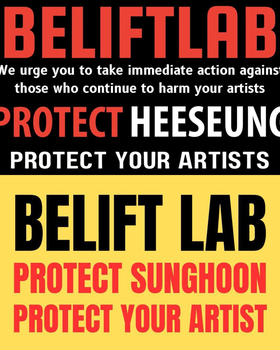 BELIFT LAB PROTECT HEESEUNG
#AlwaysTogetherWithHeeseung
#언제나_희승을_지키자
#BELIFTProtectYourArtists

BELIFT LAB PROTECT SUNGHOON
#WeSTANDwithSUNGHOON
#항상_성훈이를_지켜줄게
#BELIFTProtectYourArtists