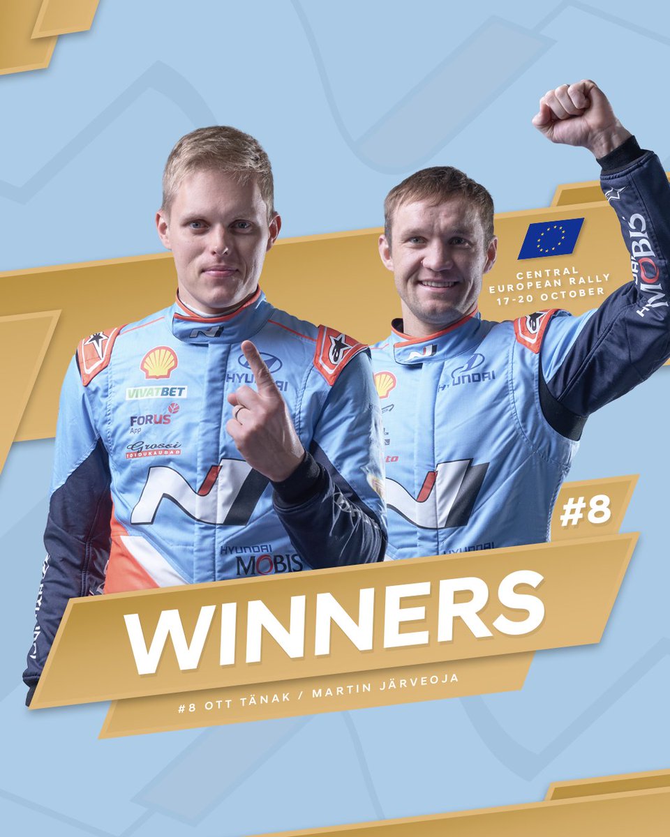 HMSGOfficial's tweet image. 🏆 WINNERS AGAIN! 🏆  

@OttTanak and Martin Järveoja seal their second victory of the year. 🍾

#CER #WRC