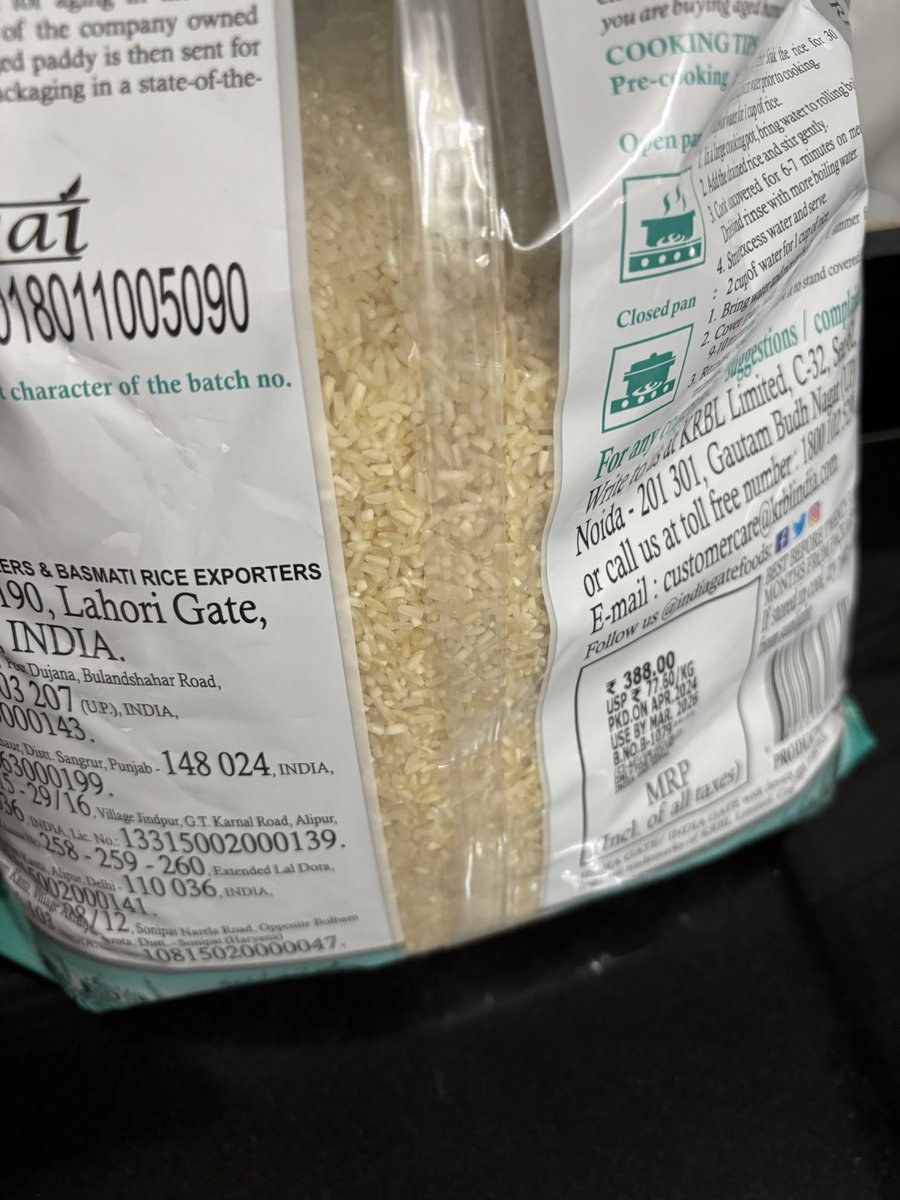 raj_6210's tweet photo. @IndiaGateFoods 
Please write “Tukda Basmati Rice” on the packaging.  Though it is visible from the package, but I think you should mention on the front . https://t.co/oAIQ2QM4jy