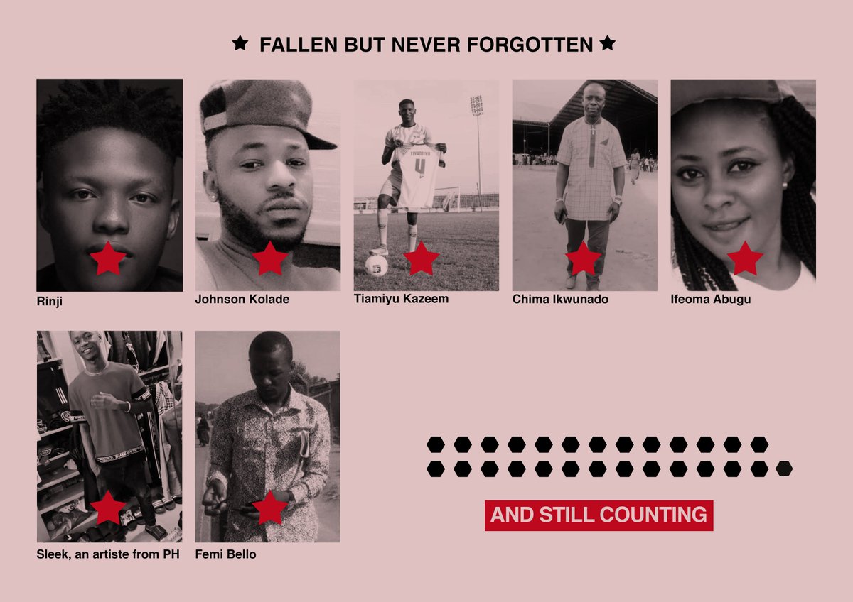 SenseitheOdogwu's tweet photo. We remember this day the fallen heroes, those who fought for justice, those who were oppressed and those who survived.
We stand with everyone and we say we would continue to fight against extrajudicial killings and injustice in Nigeria.
#EndSarsMemorial4 #Fallenbutneverforgotten https://t.co/SAL9nXrWvW