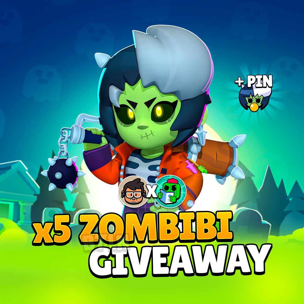 🧟 x5 ZomBibi Skin Giveaway 🧟

📢 How to Enter:
- ➡️ Follow: <a href="/CanalBrawl/">CANAL77</a> + <a href="/BrawlStarsBTLN/">BTLN</a>
- ✅ Like &amp; Retweet 
- 💬 Comment Your Fav. Brawl-O-Ween Skin

Winners will get a link that contains the ZomBibi Skin &amp; her Pin, Good Luck! ❤

#BrawlStars #ScaryTales #BrawlStarsGiveaway