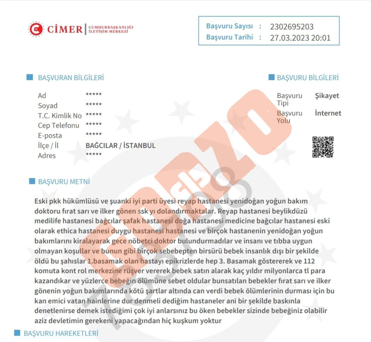 Yenidoğan Çetesi’ni çökerten süreci başlatan CİMER şikayetinin 1.5 sene önce verildiği ortaya çıktı.