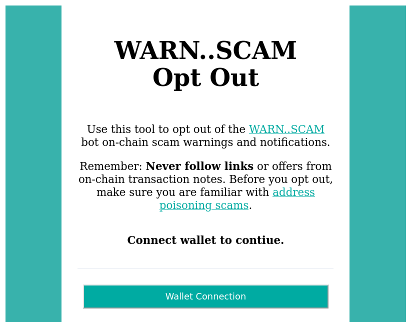 WARN..SCAM 🔗 Scam warning bot on Algorand tweet media