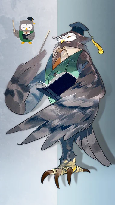 #いらすとやチャレンジ フクロウ博士…… 