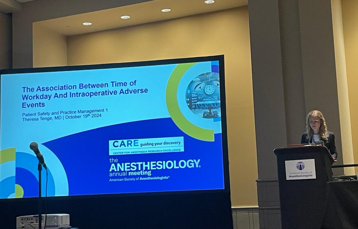 Perioperative Outcomes Lab (@careoutcomeslab) on Twitter photo What time of day is best to undergo anesthesia? asks Dr. Theresa Tenge and shows higher rates of intraoperative complications at mid-day and late work hours!
#ANES24 <a href="/t_tenge/">Theresa Tenge, MD</a> <a href="/BIDMCAnesthesia/">BIDMC Anesthesia, Critical Care and Pain Medicine</a> What time of day is best to undergo anesthesia? asks Dr. Theresa Tenge and shows higher rates of intraoperative complications at mid-day and late work hours!
#ANES24 <a href="/t_tenge/">Theresa Tenge, MD</a> <a href="/BIDMCAnesthesia/">BIDMC Anesthesia, Critical Care and Pain Medicine</a>