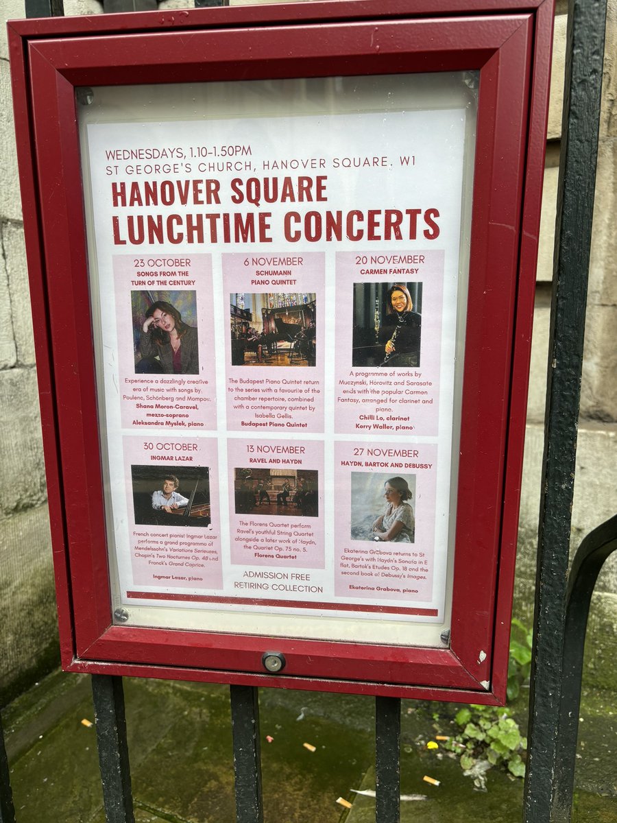 Wednesday lunchtime concerts are back in full force! Have you chosen which to come to?
1:10pm every Wednesday until the end of November
