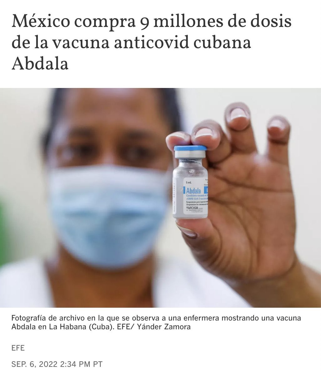 AmerangelLorenz's tweet photo. A ver mis zurdos,

Si existe un bloqueo a Cuba que les impide comerciar con el mundo…

¿Cómo es que el gobierno de #Morena les ha comprado vacunas, médicos y materiales para en Tren Maya?

El bloqueo no existe, solo es un pretexto para justificar el fracaso del socialismo. https://t.co/c9odd35TUY