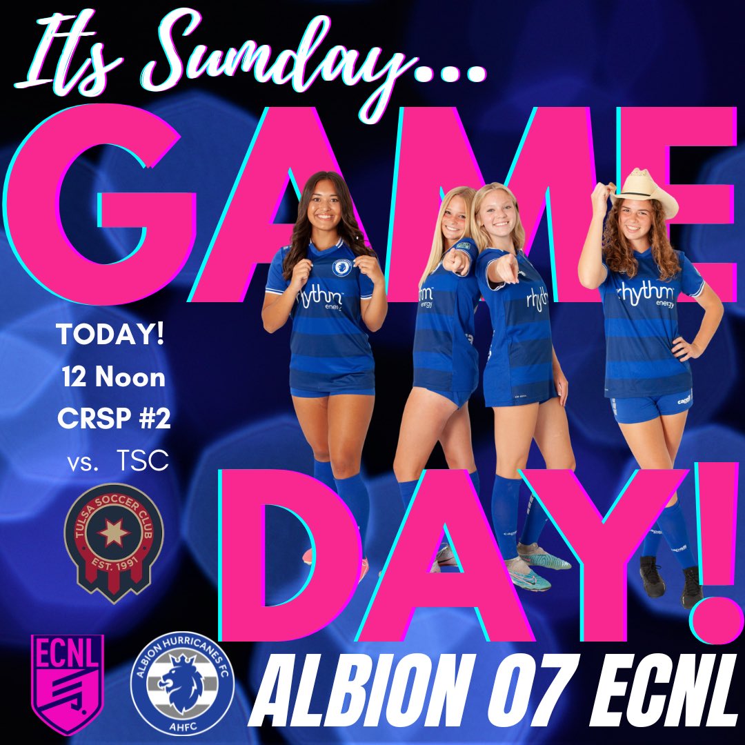 Wake up H-Town!☕️ It’s Sunday Morning Game Day!. <a href="/ECNLgirls/">ECNL Girls</a> Tx Conference.  
3 Pts on the line. 

🗓️Today!
⏰12 Noon
🆚<a href="/TulsaSC_07_ECNL/">Tulsa SC 07 Girls ECNL (25/26)</a> 
📍CRSP #2

Come out &amp; watch us play!
#ahfcpride #ahfcsoccer <a href="/PrepSoccerTX/">Prep Soccer Texas</a> <a href="/ImYouthSoccer/">ECNL/GA/Recruiting/College Soccer</a> <a href="/TopDrawerSoccer/">TopDrawerSoccer</a>