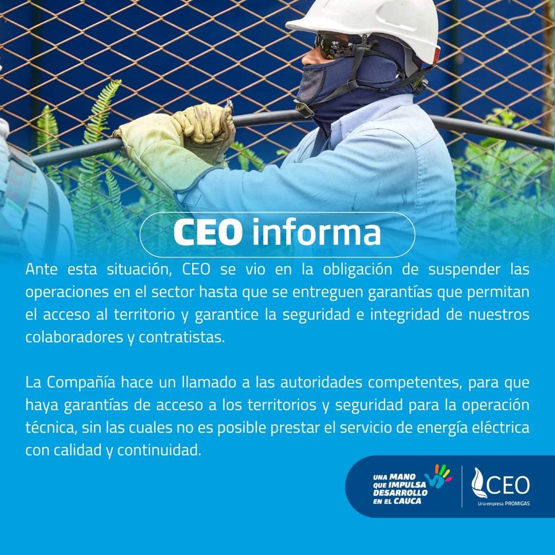 #CEO <a href="/grupo/">Grupo</a> <a href="/promigasoficial/">Promigas</a> Informa que en Toribío 
<a href="/DepCauca/">Cauca</a> fueron retenidos dos vehículos de operación de la Compañía, personas que se identificaron como pertenecientes a grupos al margen de la ley señalados como responsables de estas acciones 👇👇