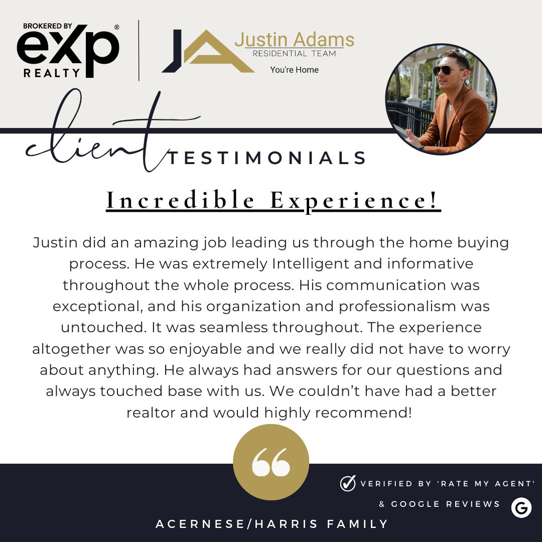 JustinMAdamsORL's tweet photo. #Grateful #HappyClients #FirstHomeDreams #OrlandoRealEstate #FirstTimeHomebuyer #HomeSweetHome #SeamlessExperience #ClientSatisfaction #5StarService #JustinAdamsRealEstate #eXpProud #CentralFloridaHomes #RealEstateWithHeart #TeamJA https://t.co/7TWDmlQlet