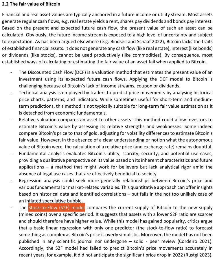 Dear <a href="/schaaf_jurgen/">Jürgen Schaaf</a> and <a href="/BindseilUlrich/">Ulrich Bindseil</a> nice to see bitcoin Stock-to-Flow (S2F) valuation model mentioned in your paper*! As the author of S2F model I have some clarifying comments:
- There is a typo in your text: "It suggests that assets with a LOWER S2F ratio are scarcer and