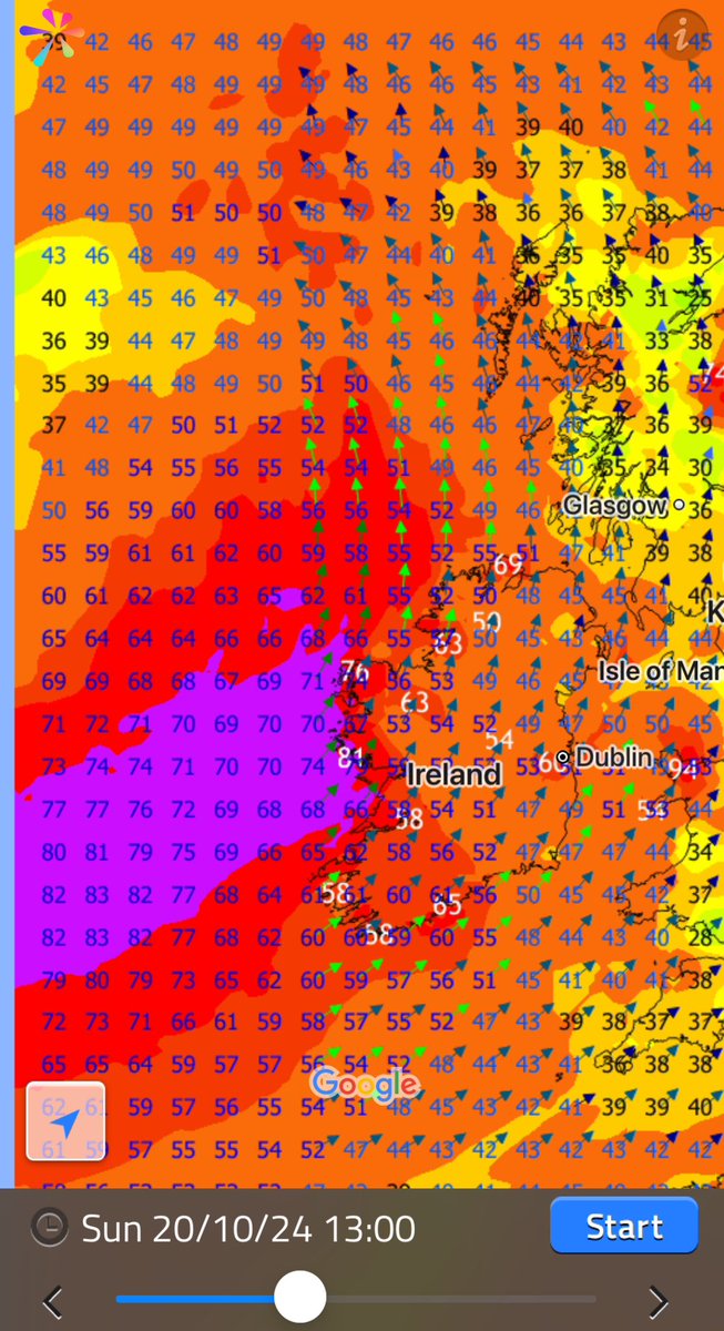 Winds reaching 70-80mph over parts of Ireland now, especially western coasts. Expected to pick up across northern England and Scotland later today.
