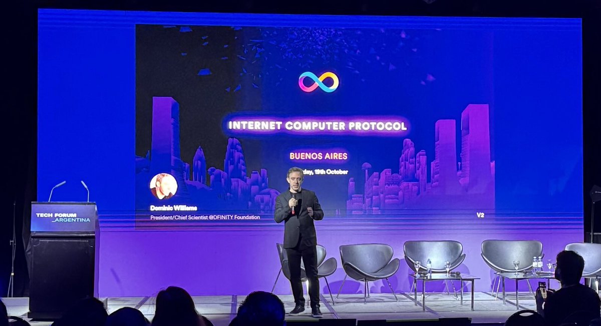 Missed Dom in Buenos Aires? 🇦🇷

No worries, you can catch up on what you missed here. 

“The most sophisticated network protocol ever engineered. 

#ICP has built a World Computer, which 1️⃣enables the next gen of web apps 
2️⃣powers sovereign cloud 
3️⃣has AI develop and ship your