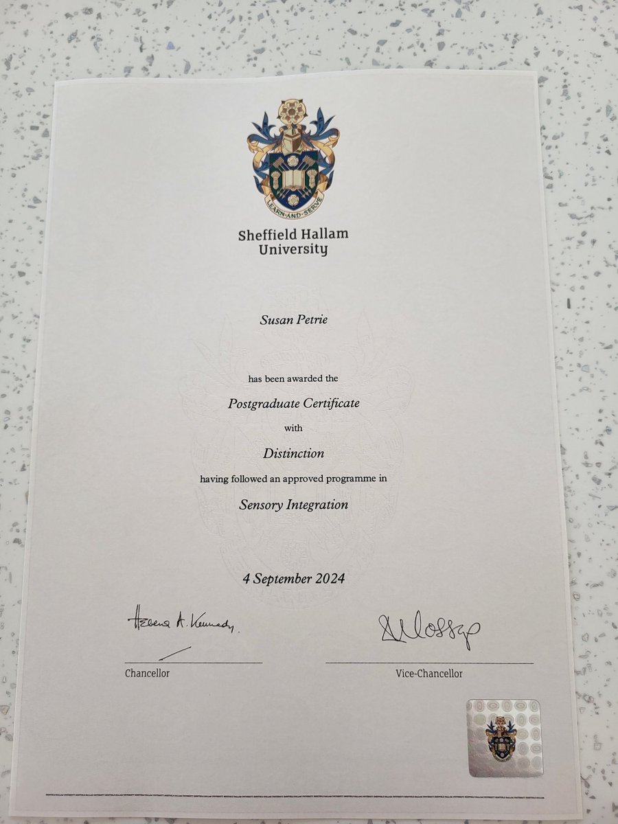 It's official! I am a sensory integrated practitioner. Proud of this one #sensoryintegration #occupationaltherapy