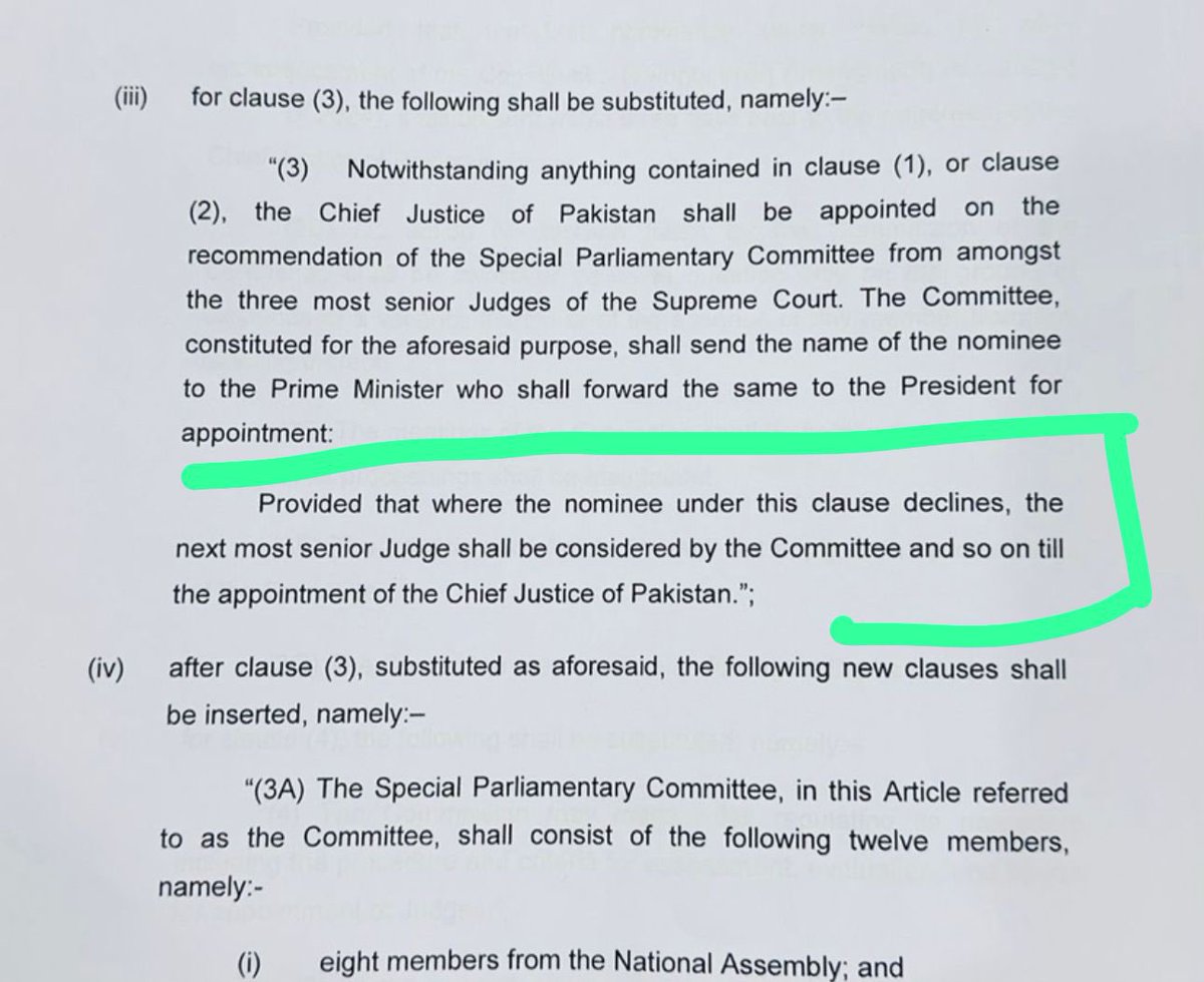 rajaqadeer's tweet photo. If Justice Yahya Afridi is nominated as CJ under the proposed amendment, neither he, Justice Mansoor, nor Justice Muneeb can ask him to decline. If Yahya refuses, Justice Amin-ud-Din Khan takes over as CJ. A calculated move by the government to secure its outcome. https://t.co/bgQTNOFRgA