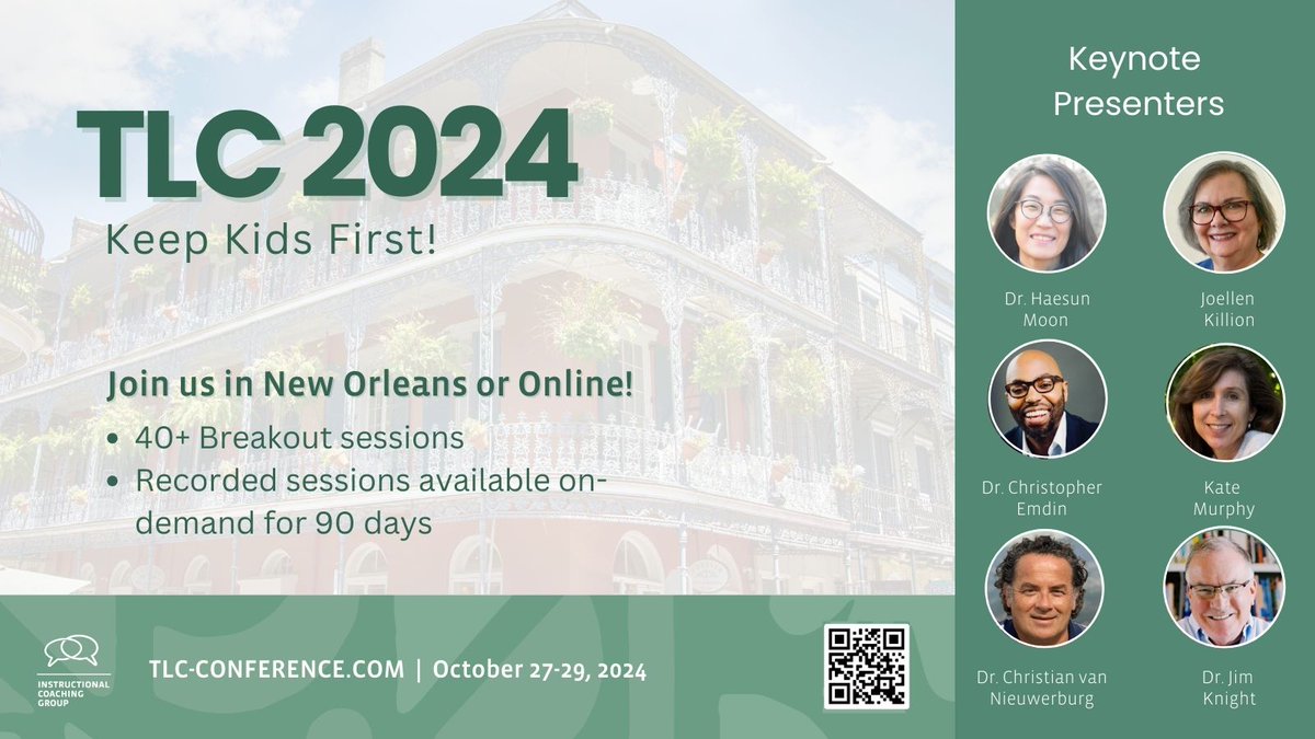 The Teaching Learning Coaching Conference from <a href="/jimknight99/">Jim Knight 🇺🇦</a>'s Instructional Coaching Group, by the numbers:

✨ 43 breakout sessions
✨ 6 keynote speakers 
✨ Access to the entire conference for 90 days

Learn more: ow.ly/tam550Tr5Q8

<a href="/CoachingPD/">Instructional Coaching Group</a> #TLC2024