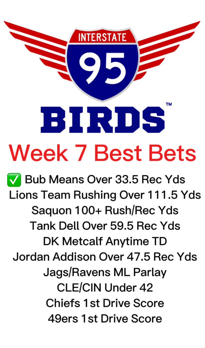 95BirdsPod's tweet image. It’s game day! Looking for some NFL Week 7 bets? Look no further than the 95Birds best bets podcast. 

#nfl #sportsbet #PrizePicks #week7 #bettingpicks