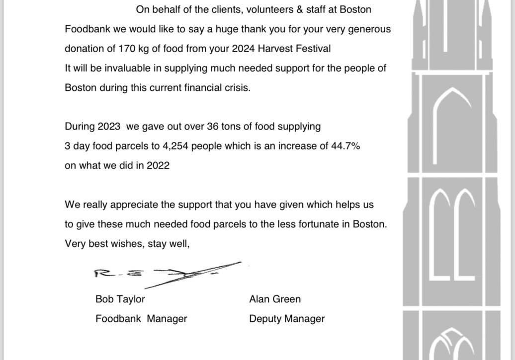 A whopping 170kg of food items were donated to Boston Food Bank following our Harvest Festival this week. Thank you so much to everyone who contributed to our collection. #harvest #charity #foodbank <a href="/GoodSchoolsUK/">The Good Schools Guide</a> <a href="/stump_boston/">Boston Stump</a> #CommunityEngagement