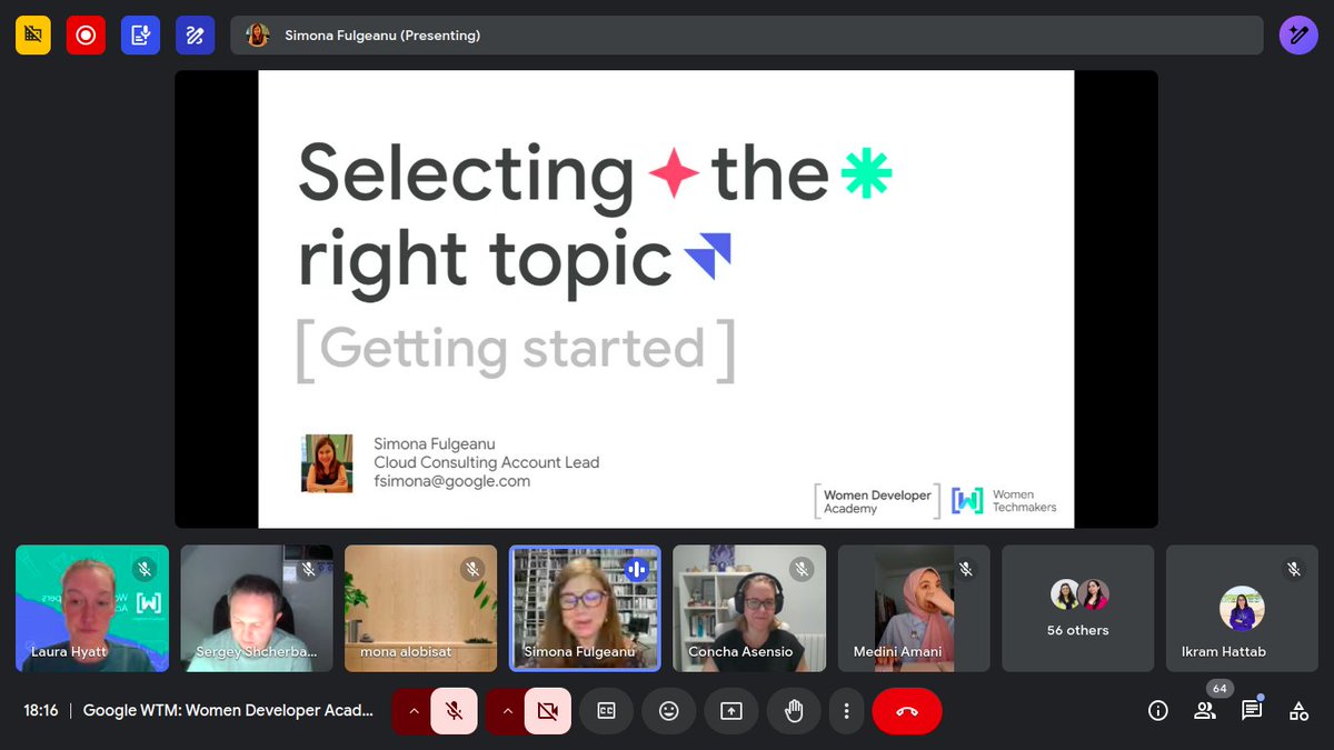 Excited to kick off my journey with the Women Developer Academy! The first's session was packed with insights. 
Huge thanks to Laura Hyatt and Simona Fulgeanu for the brilliant presentation
<a href="/WomenTechmakers/">Women Techmakers</a>
#WomenInTech #WomenDeveloperAcademy #AI #WomenEmpowerment #TechCommunity