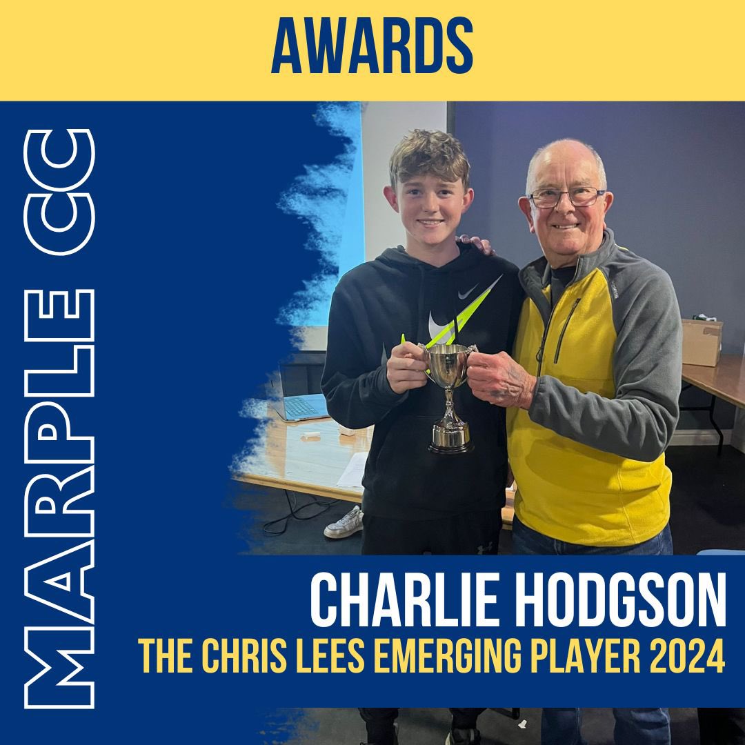 marplecc's tweet photo. It is our honour to announce the creation of a new annual award, The Chris Lees Emerging Player of the Year.

No-one could be more deserving that our first recipient, Charlie Hodgson, who has made his mark on 1st XI cricket with bat and ball. 
Congratulations Charlie! https://t.co/OFOszN4C7H