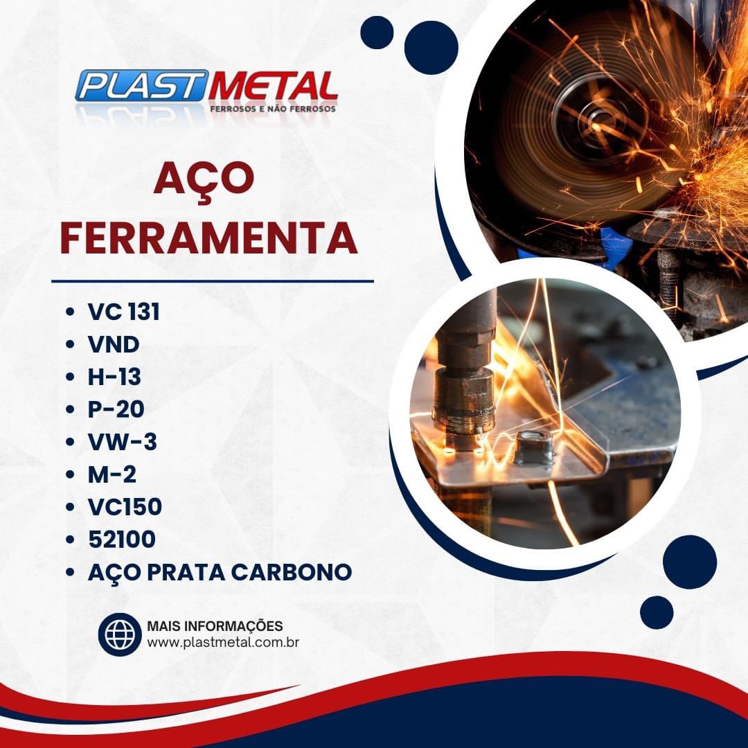 PLASTMETAL's tweet photo. Nosso linha de aço ferramenta:

. - Trabalho a Quente: AISI H13, P20, VMO;
. - Trabalho a Frio: AISI 01, AISI D2, AISI D6, AISI S1, VW1 (Aço Prata Tungstênio), VAP (Aço Prata Carbono)

🌐 https://t.co/X1X3r3sWhu

#Plastmetal #plasticos #metais #inox #bronze #pu #nylon  #aluminio https://t.co/kVnV6zjbKe