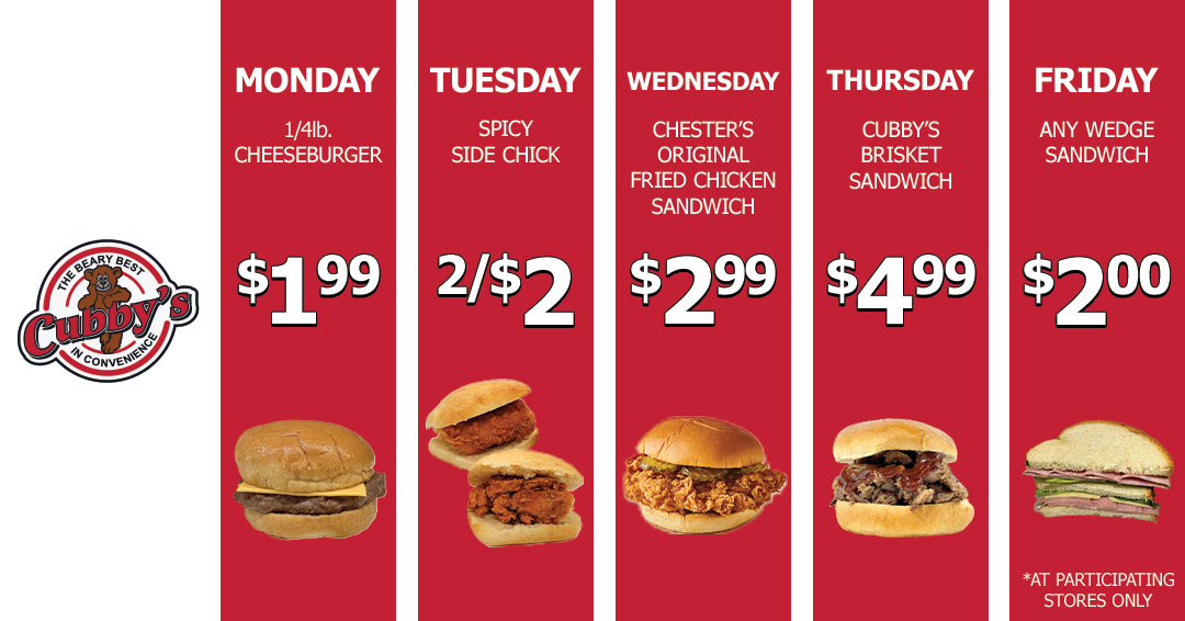 Cubbys_stores's tweet photo. Make it a great week with Cubby's
#cubbys #dailyspecials https://t.co/VDtbaFqbEK