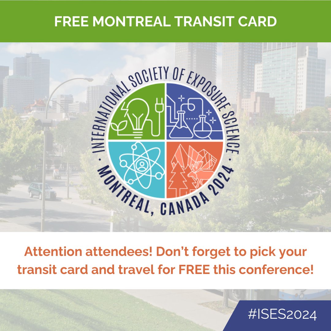 International Society of Exposure Science (@isexposuresci) on Twitter photo Attention #ISES2024 attendees! Don't forget to pick up your FREE Montreal transit card at reg. Travelling by plane? Check your email for airport pick up instructions. Contact events@intlexposurescience.org for any questions. Have a great #day1 of the conference! Attention #ISES2024 attendees! Don't forget to pick up your FREE Montreal transit card at reg. Travelling by plane? Check your email for airport pick up instructions. Contact events@intlexposurescience.org for any questions. Have a great #day1 of the conference!