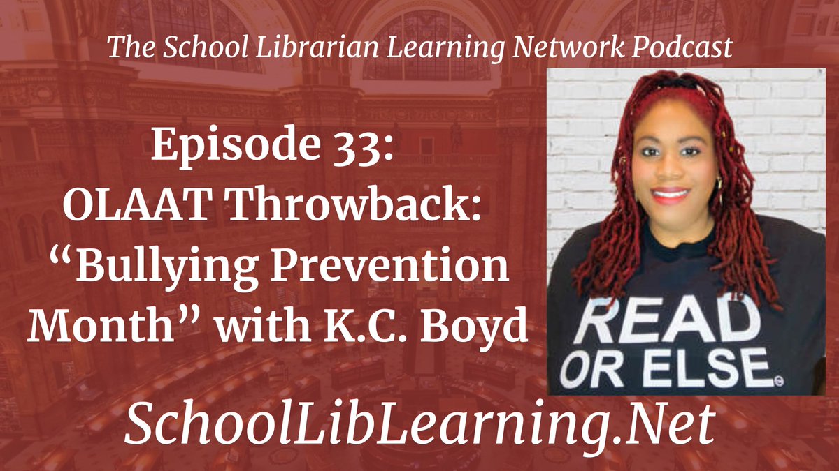 In case you missed it:

The 10/14 SLLN Podcast is a Throwback - @Boss_Librarian sharing her "Bullying Prevention Month" lesson back on the "One Lesson at a Time" podcast!

Check it out at: sllnpodcast.libsyn.com/throwback-bull…
(or on any podcatcher - search "SLLN")