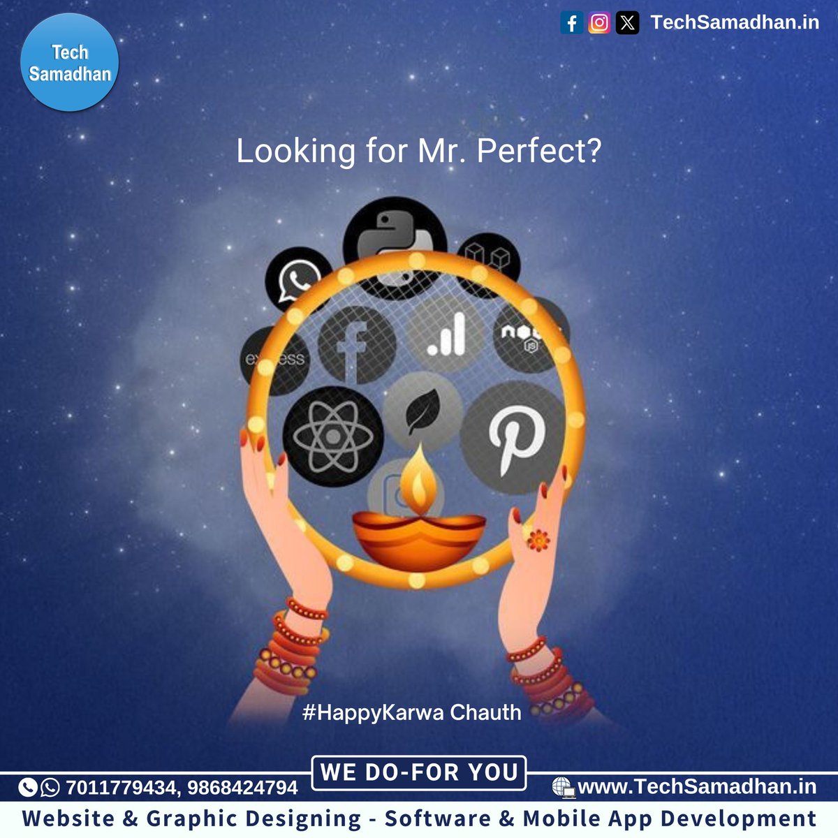 TechSamadhan's tweet photo. Happy Karwa Chauth🌝
#Karwachauth #EternalBonding
🌐 https://t.co/8rS1du0Ygn
#वेबसाइटडिज़ाइन #वेबसाइटमेंटेनेंस #ग्राफ़िक_डिज़ाइन #लोगो_डिज़ाइन #पैकेजिंग_डिज़ाइन #वेबसाइट_डिज़ाइन #websiteDesign #GraphicDesign #LogoDesigns #PackagingDesign #startup #webdev 
#WebsiteDevelopment https://t.co/hnbbKkpsL4