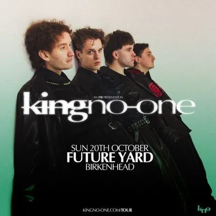 King No-One Updates (@knoupdates) on Twitter photo Today <a href="/KNOinnit/">๐ค๐ข๐ง๐ ๐ง๐จ-๐จ๐ง๐</a> are performing at <a href="/future_yard/">Future Yard</a>, Birkenhead!
Tickets: eventim-light.com/uk/a/629dc481dโฆ
Doors: 7:30pm
Support: <a href="/sefeltt/">Sefeltt</a> Today <a href="/KNOinnit/">๐ค๐ข๐ง๐ ๐ง๐จ-๐จ๐ง๐</a> are performing at <a href="/future_yard/">Future Yard</a>, Birkenhead!
Tickets: eventim-light.com/uk/a/629dc481dโฆ
Doors: 7:30pm
Support: <a href="/sefeltt/">Sefeltt</a>