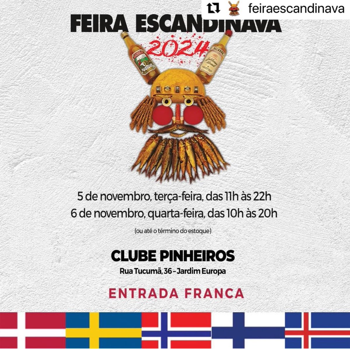 #Repost @feiraescandinava
・・・
A Feira Escandinava 2024 chega trazendo uma vasta seleção de produtos nórdicos, conhecidos por sua qualidade e design excepcionais. Será uma excelente oportunidade para reencontrar amigos e aproveitar as delícias do restaurante da Feira.

Venha