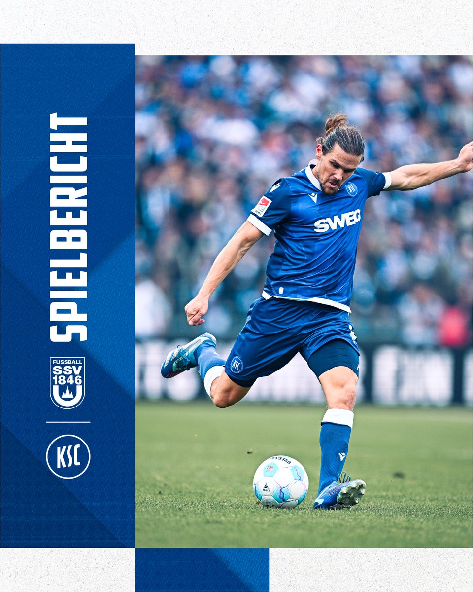 KarlsruherSC's tweet photo. Last-Minute-Wahnsinn in Ulm! 🤯 Angepeitscht von den lautstarken KSC-Fans gelang unseren Blau-Weißen in letzter Sekunde der Auswärtssieg. 💙 🤍
Den Spielbericht zum Duell mit den Spatzen gibt's hier ➡️ https://t.co/TjOwzO8B9E
#ULMKSC #KSCmeineHeimat https://t.co/mKjfcLHBdV
