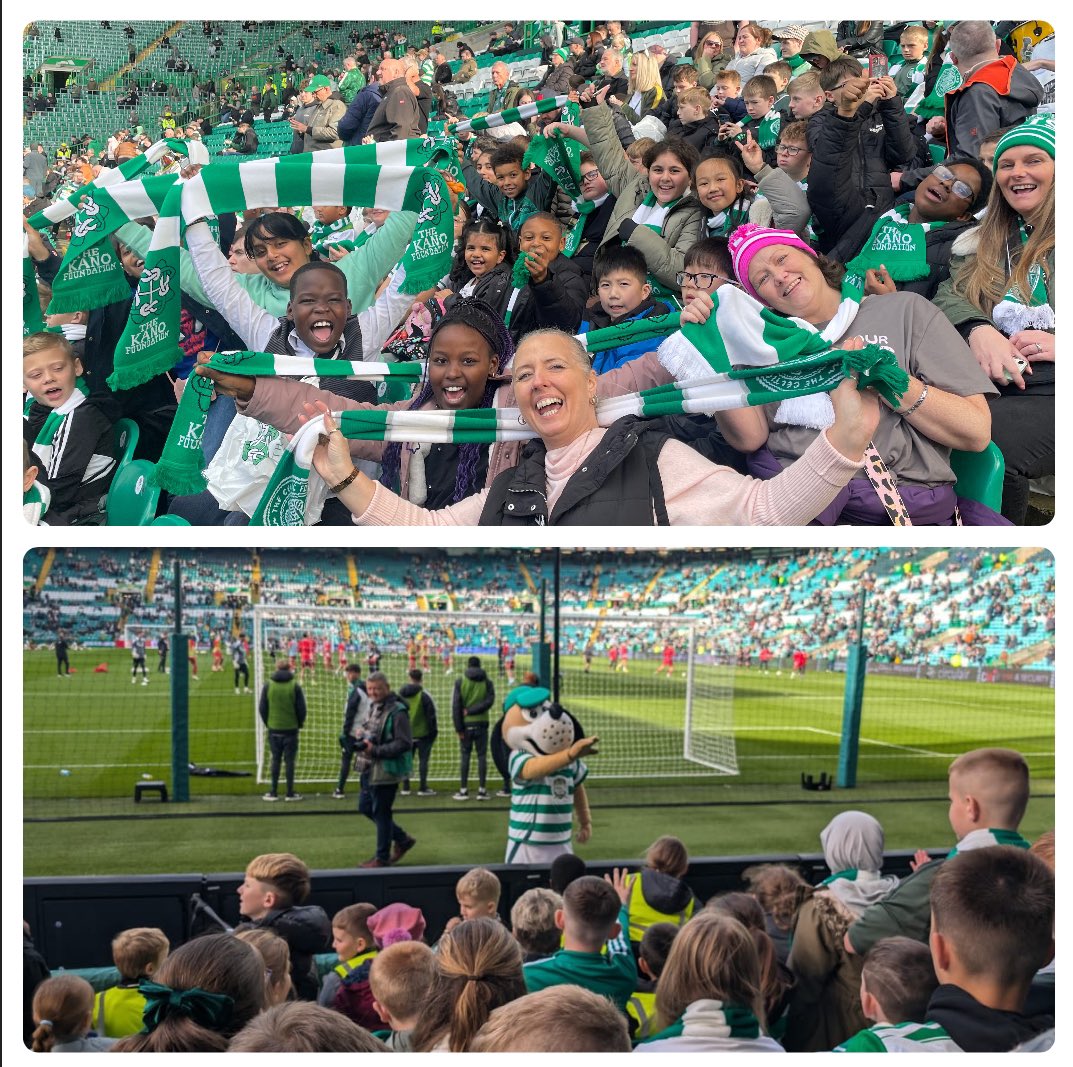 stpatrickspri's tweet photo. What an amazing day we had at Celtic Park! We cannot thank @KanoFoundation enough for all the incredible work they did providing us with food &amp; entertainment before the match, our goodie bags with scarfs &amp; treats &amp; for the excellent hospitality at the match itself ⚽️ so grateful! https://t.co/7Ua7OsUqpB