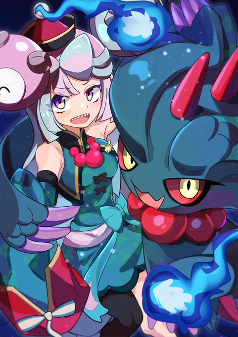 ナンジャモ&amp;ハバタクカミ #ポケマスアート 