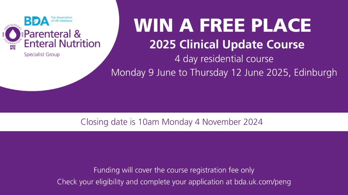 Are you a PENG member? We have an exciting opportunity for 3 members to win a free place on the Clinical Update Course in June 2025 in Edinburgh! 
Apply before the closing date of 4th November 2024 to be in with a chance of winning! #PENGClinicalupdate2025