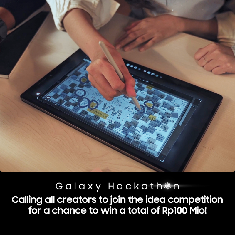 samsungID's tweet photo. RT, like & reply “Mau ikut #GalaxyHackathon #GalaxyTabS10 Series untuk #ExpandWorkPlay” kalau kamu si visioner yang mau dapat HADIAH TOTAL RATUSAN JUTA RUPIAH & unit #GalaxyTabS10 Series! 🥳✨
Submit ide #VisionForTomorrow kamu sekarang juga!
https://t.co/NOn3JfDUGl