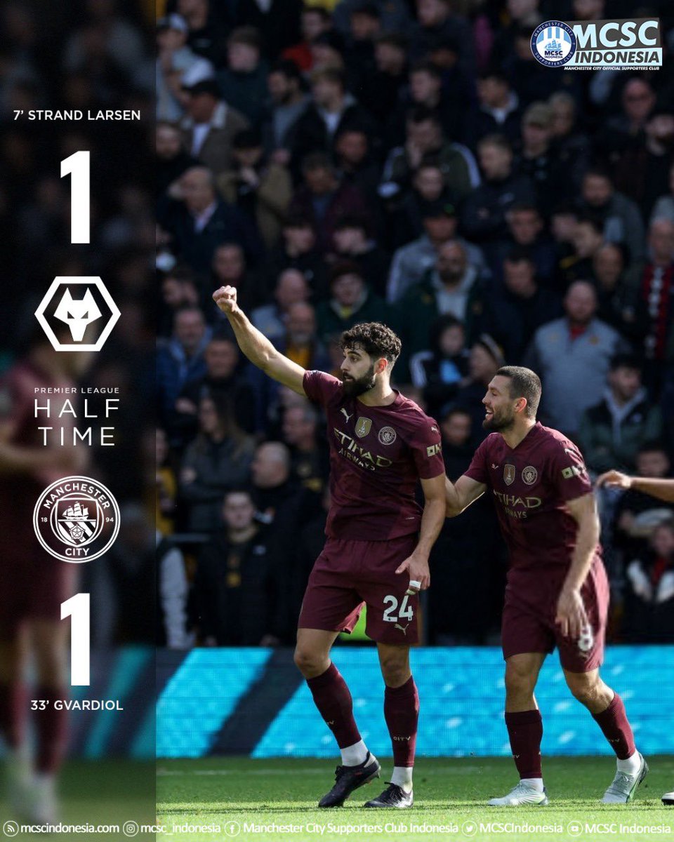 MCSCIndonesia's tweet photo. HALF TIME

THIS IS SPARTA! Leonidas manchester membuat
City berbagi angka dengan serigala militan wolverhampton , akankah kita berhasil menjinakkan akamsi molineux , dan menuju puncak? 

#manchestercity #manchestercityfc #mancity #mcscindonesia #mancityosc https://t.co/n8EJLg7mMe