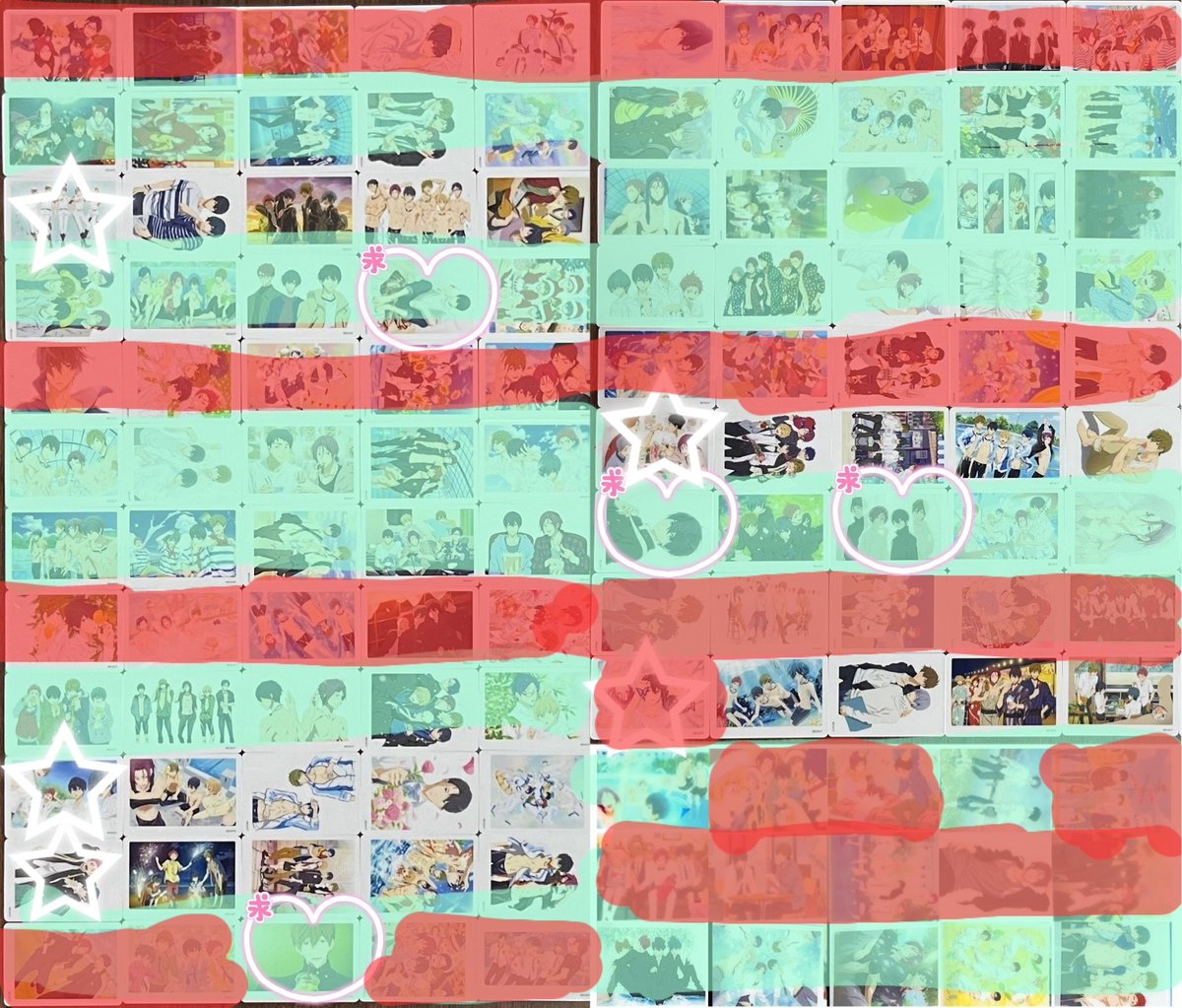 mizu_mf's tweet photo. 【交換(ノーマルカード)】
Free！ミニフォトカード(第2弾)ランダム120種・ノーマル
譲)画像1枚目
求)画像3枚目>画像2枚目緑線の未所持カード
(☆譲はセットで交換可能ですが、バラでも交換可能)
※郵送交換希望
検索からでもよろしくお願いいたします https://t.co/iC6UWUxIG0