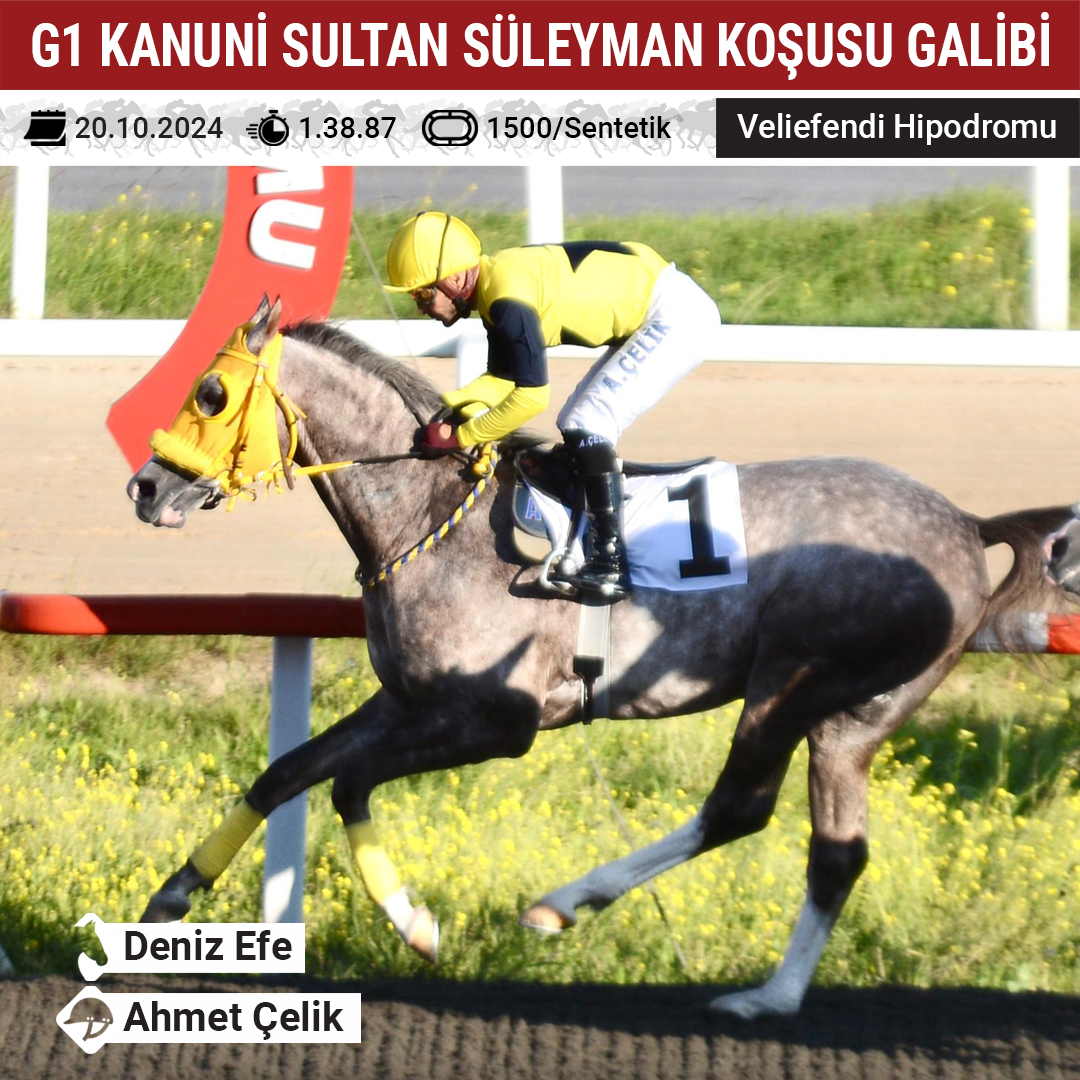 G1 Kanuni Sultan Süleyman Koşusu galibi:

Deniz Efe &amp; Ahmet Çelik.