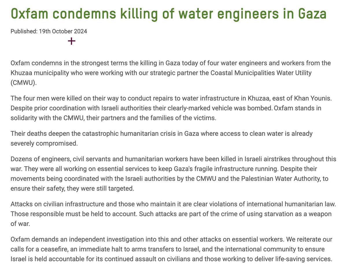 What's going on here then – did someone in the IDF just have clumsy fingers? Were the water engineers actually Hamas? Was a Hamas fighter concealed in the boot? 

Or is Israel deliberately targeting civilians and civilian infrastructure in Gaza to make life unliveable for the