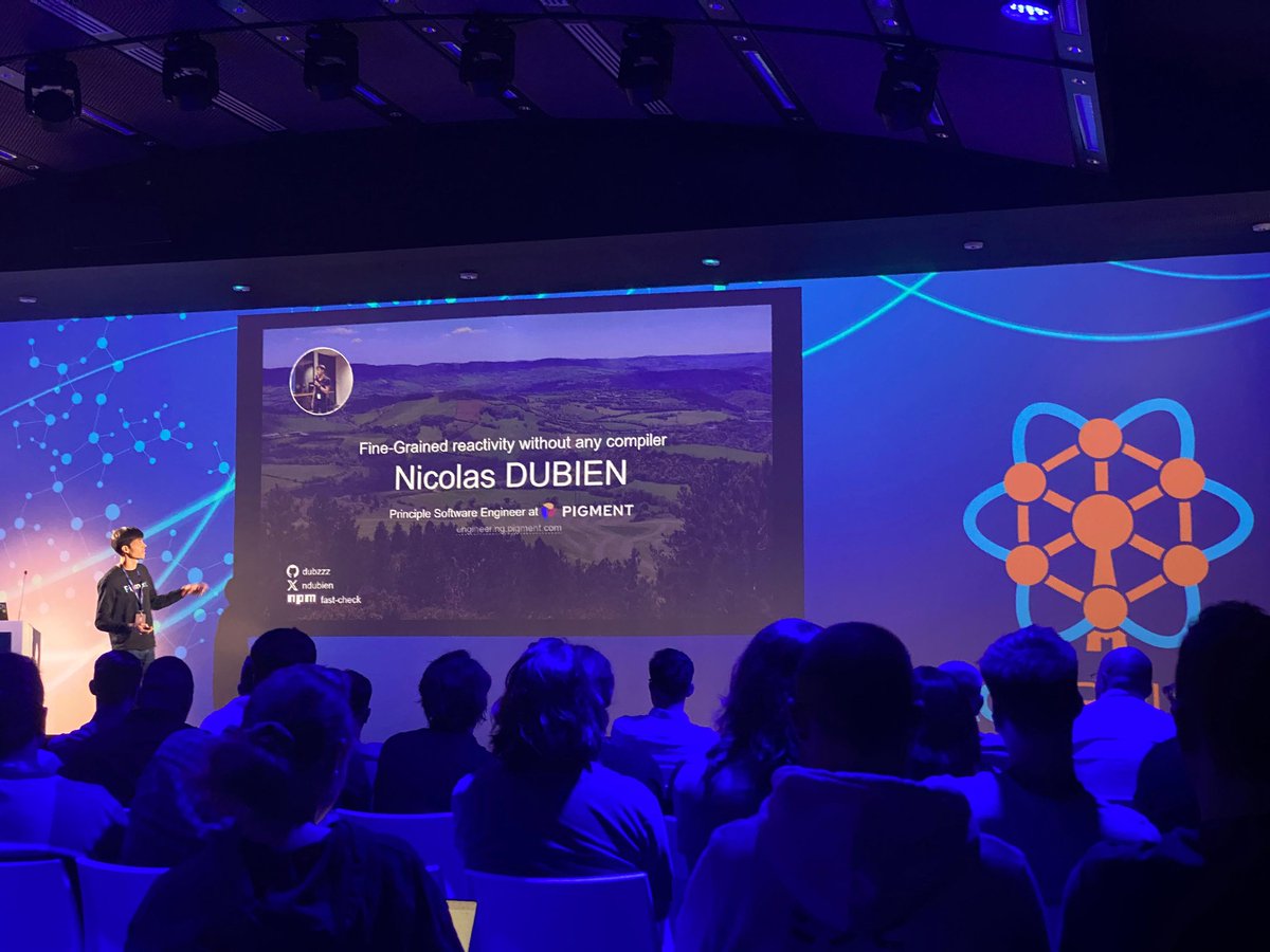 ndubien's tweet photo. What an incredible experience at #ReactBrussels! Huge thanks to @BrusselsReact for the amazing opportunity to speak on reactivity and how we’ve been pushing—and will continue pushing—its boundaries @gopigment. It was awesome! Can’t wait for the next one! 💥🚀 #React https://t.co/IRek77FP40
