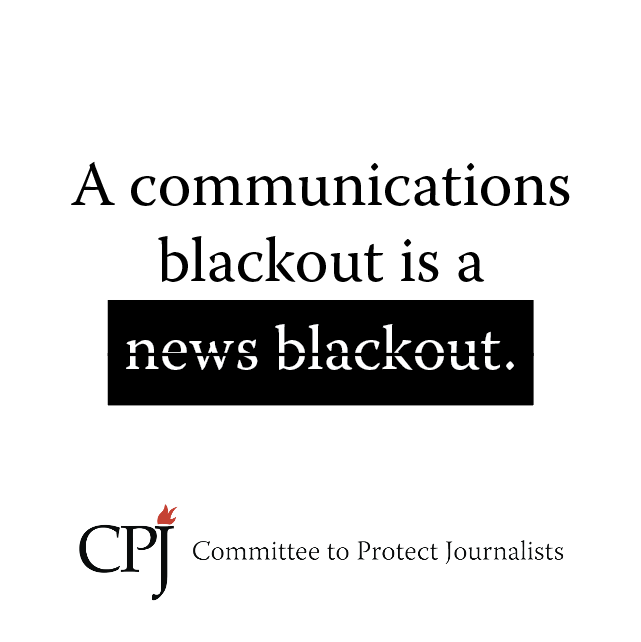 pressfreedom's tweet photo. A communications blackout is a news blackout.

Shutdowns make it extremely difficult for journalists to carry out their work, and they can create a vacuum of reliable information from the ground that can be filled with dangerously misleading propaganda, dis- and misinformation. https://t.co/li5Sfgs0iL
