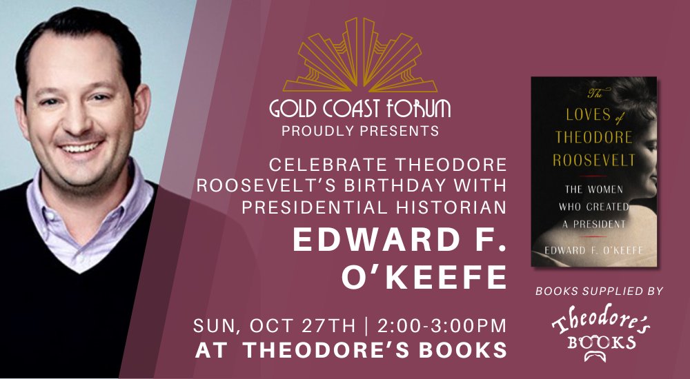 TRPresLibrary's tweet photo. 🎉 Celebrate Theodore Roosevelt’s 166th birthday with historian Edward F. O’Keefe at Theodore’s Books!

📅 Sun, Oct 27 | 2-3PM
📍 Oyster Bay, NY

Details and Register: https://t.co/FwNb8mZTym

#TRLibrary #TheodoreRoosevelt #BookSigning #History https://t.co/wBvxmDQX2b