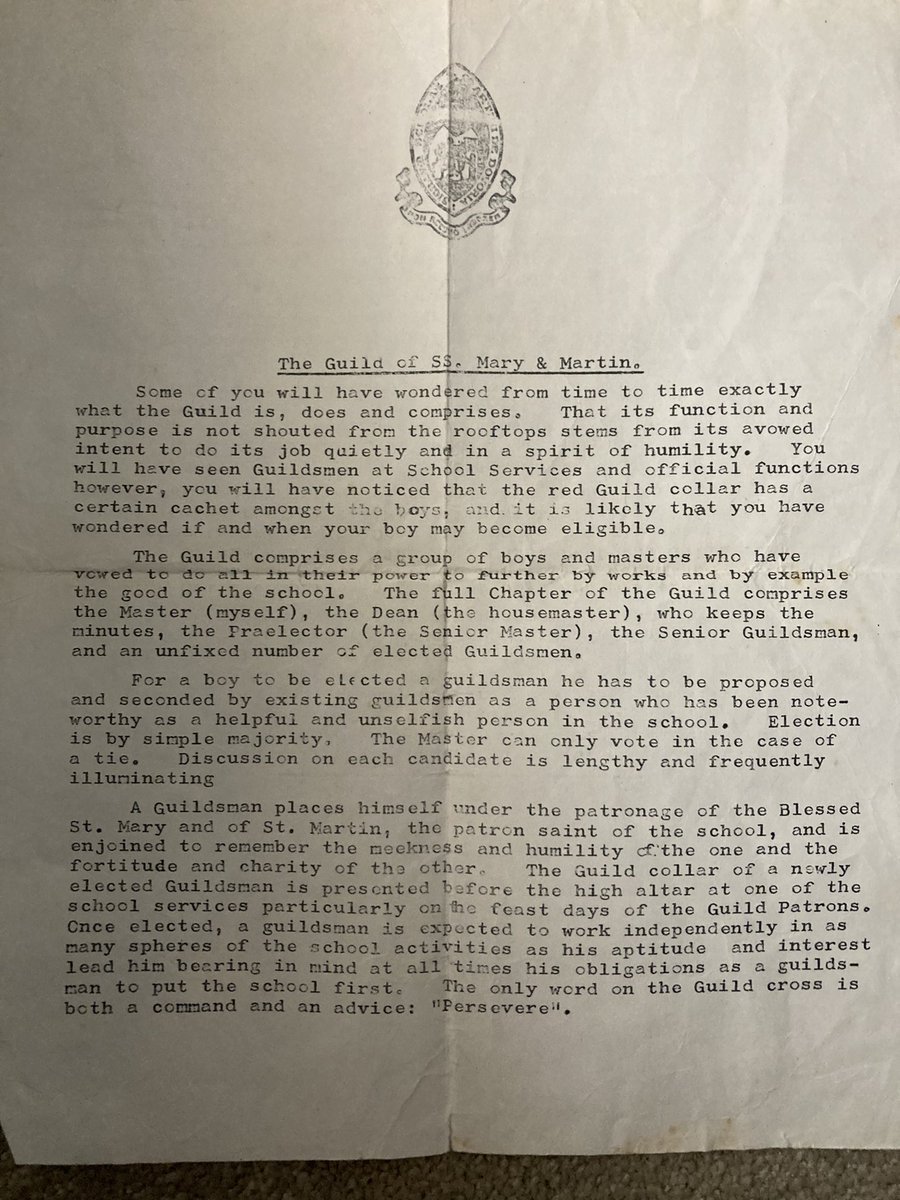OldDovorians's tweet image. Those of you who during your time at #DC & #DCJS remember the Guild of St Martin, & wondered what those red collars worn by a small number of pupils were all about, then this explanation, which has come to light recently might help to shed some light on this question for you.
