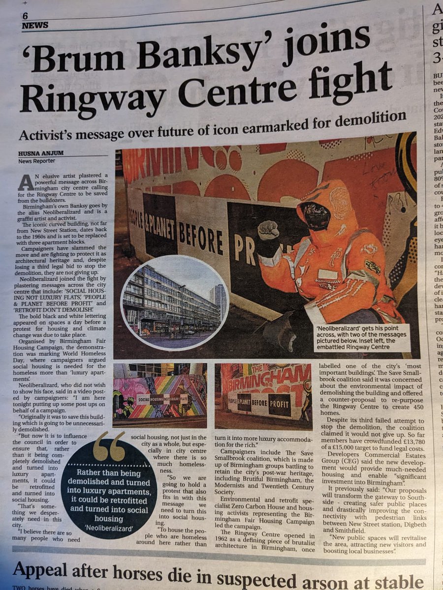 brutifulbrum's tweet photo. A recent article and letter support for #SaveSmallbrook in the Birmingham Post 📰
The people of Birmingham can see the implications of the council's decision to demolish the Ringway Centre. We must not stand for their double standards! https://t.co/q5M4rQn5x4